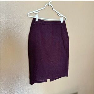 Uniqlo Wool Blend Business Casual Plum Pencil Skirt Size M